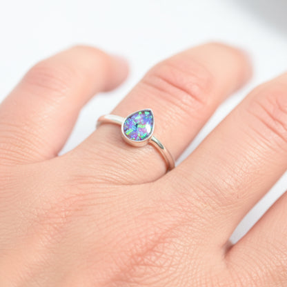 Mystery Sterling Silver Ring Bundle - 2 Rings Size N (Opal & Resin)