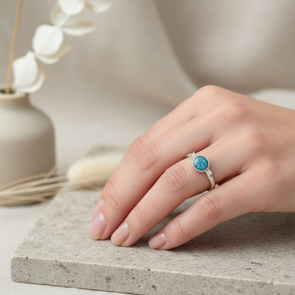Mystery Sterling Silver Ring Bundle - 2 Rings Size N (Opal & Resin)