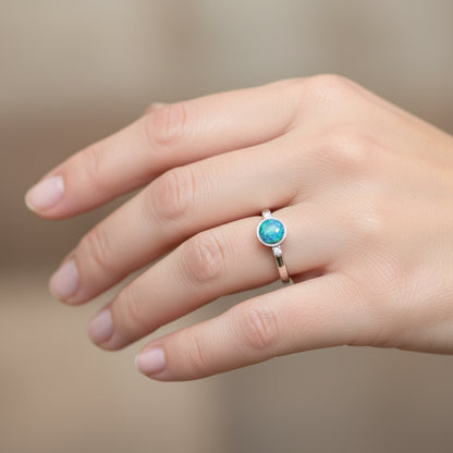 Mystery Sterling Silver Ring Bundle - 2 Rings Size N (Opal & Resin)