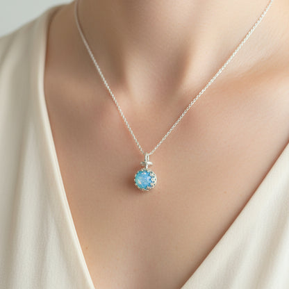 Premium Sterling Silver Mystery Necklace Bundle - 2 Necklaces (Opal & Crystals)