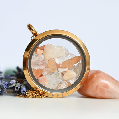 Fire Agate Crystal Locket - Bracelet or Necklace