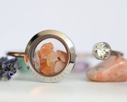 Fire Agate Crystal Locket - Bracelet or Necklace