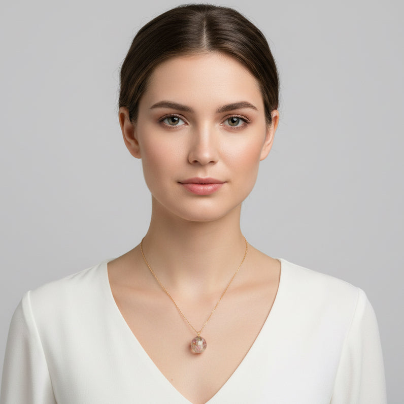 Resin Memorial Sphere Necklace — Ashes, Hair & Fur | Keepsake Pendant UK