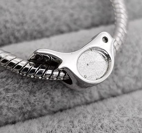 Robin Bead 925 Silver Memorial Charm – Ashes, Hair & Fur Memorial Keepsake | Charm Only – Bracelet Chain Not Included