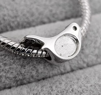 Robin Bead 925 Silver Memorial Charm – Ashes, Hair & Fur Memorial Keepsake | Charm Only – Bracelet Chain Not Included