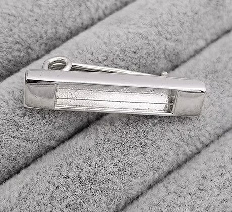 Oblong Bar 925 Silver Stock Pin Brooch – Ashes, Hair & Fur Memorial Keepsake – Tie Pin or Brooch