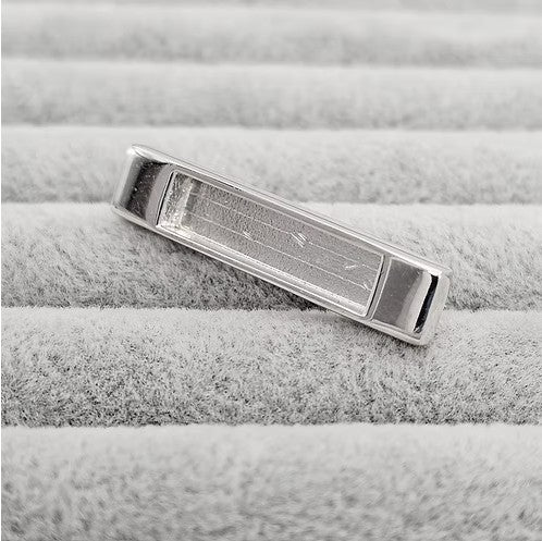 Oblong Bar 925 Silver Stock Pin Brooch – Ashes, Hair & Fur Memorial Keepsake – Tie Pin or Brooch