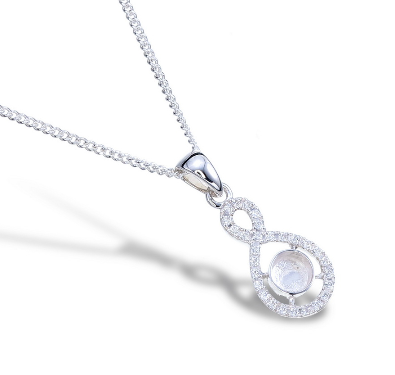 CZ Infinity Pendant Necklace | 925 Sterling Silver | Ashes, Hair & Fur Memorial Keepsake