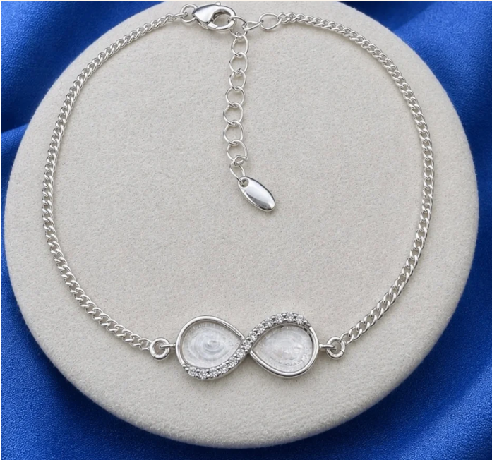 Infinity CZ Bracelet | 925 Sterling Silver | Ashes, Hair & Fur Memorial Keepsake