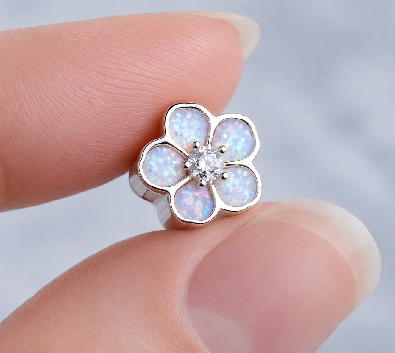 Forget-Me-Not Bead 925 Silver Memorial Charm – Ashes, Hair & Fur Memorial Keepsake | Charm Only – Bracelet Chain Not Included