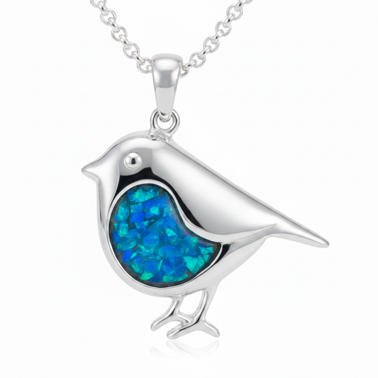 Blue opal robin - no CZ