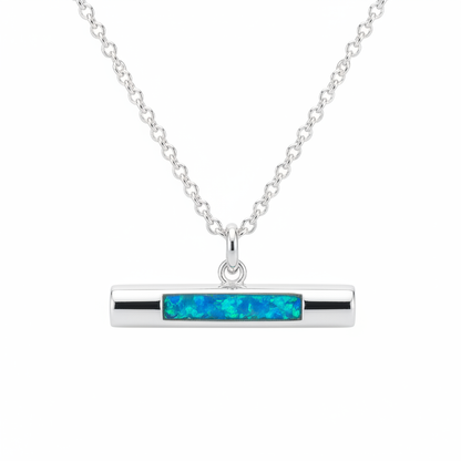 Blue opal T-bar pendant