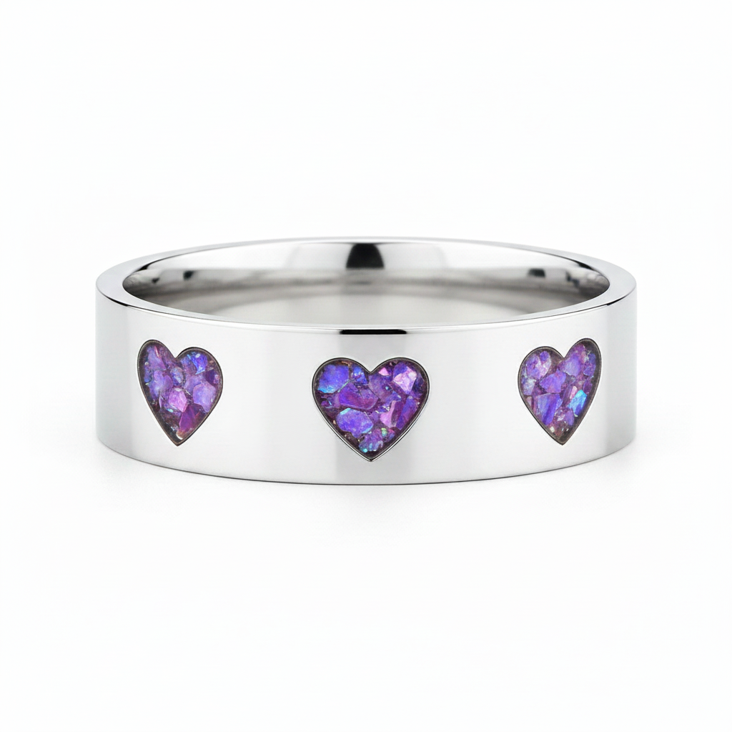 Blue opal three hearts band v2