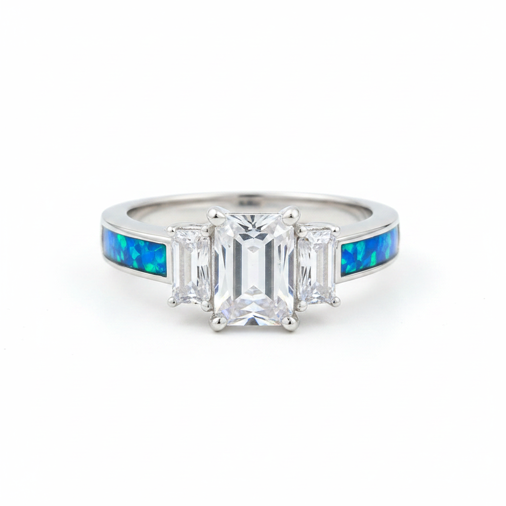 Blue opal triple emerald