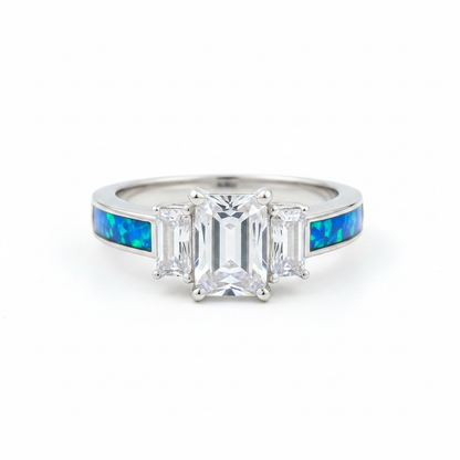 Blue opal triple emerald