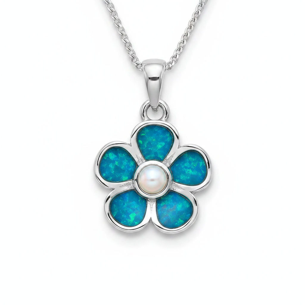 Blue petals + white centre