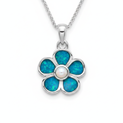 Blue petals + white centre