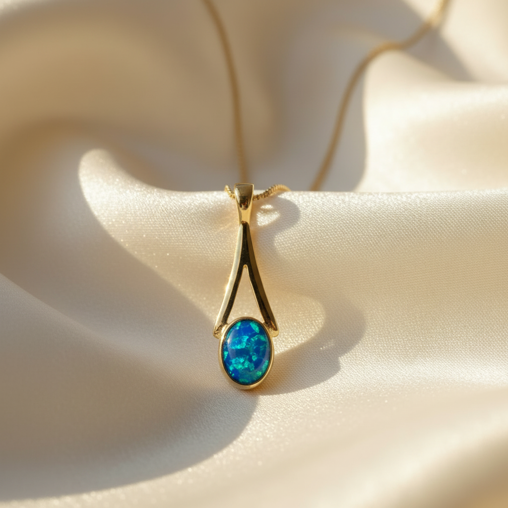 Dainty pendant – blue opal