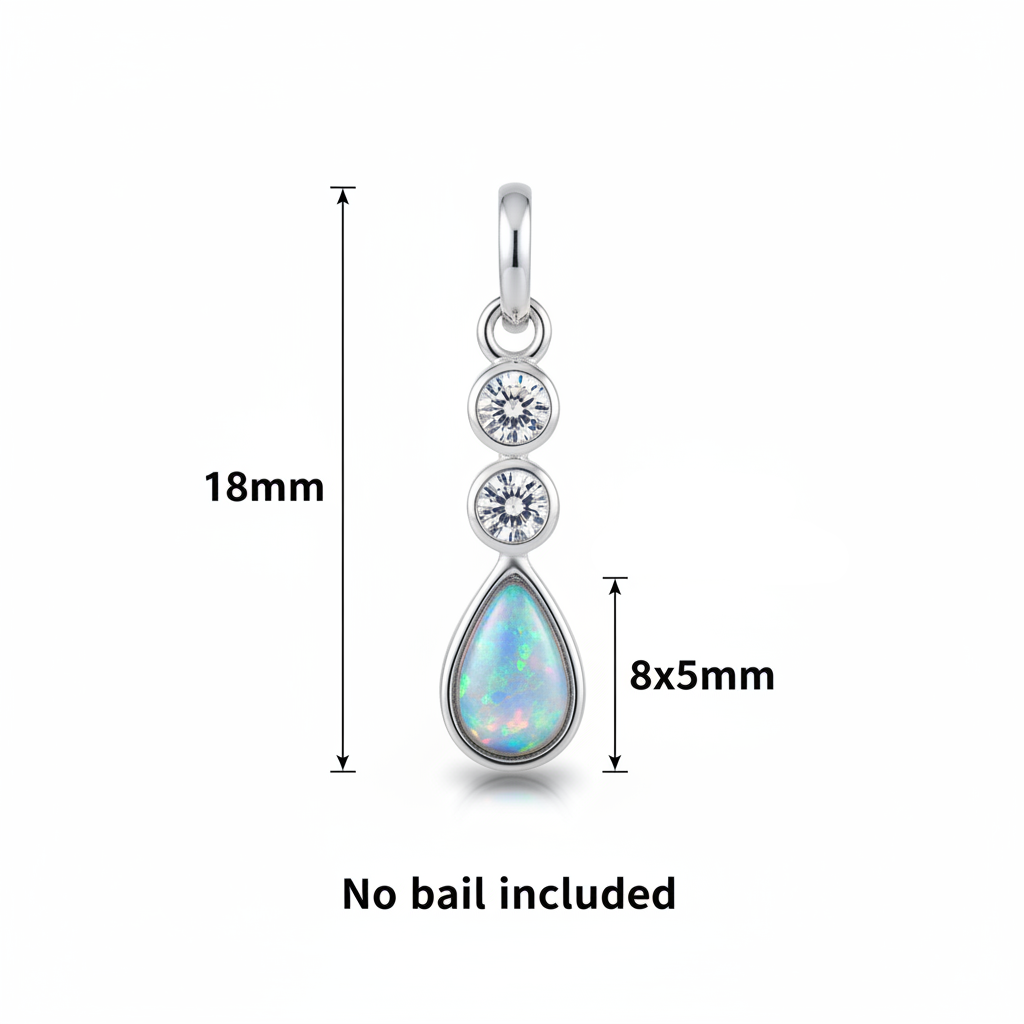 Dimensions guide teardrop pendant