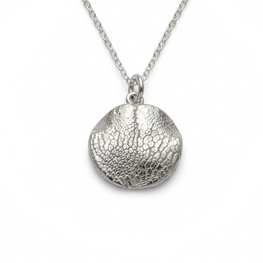 Fine silver nose print necklace sample