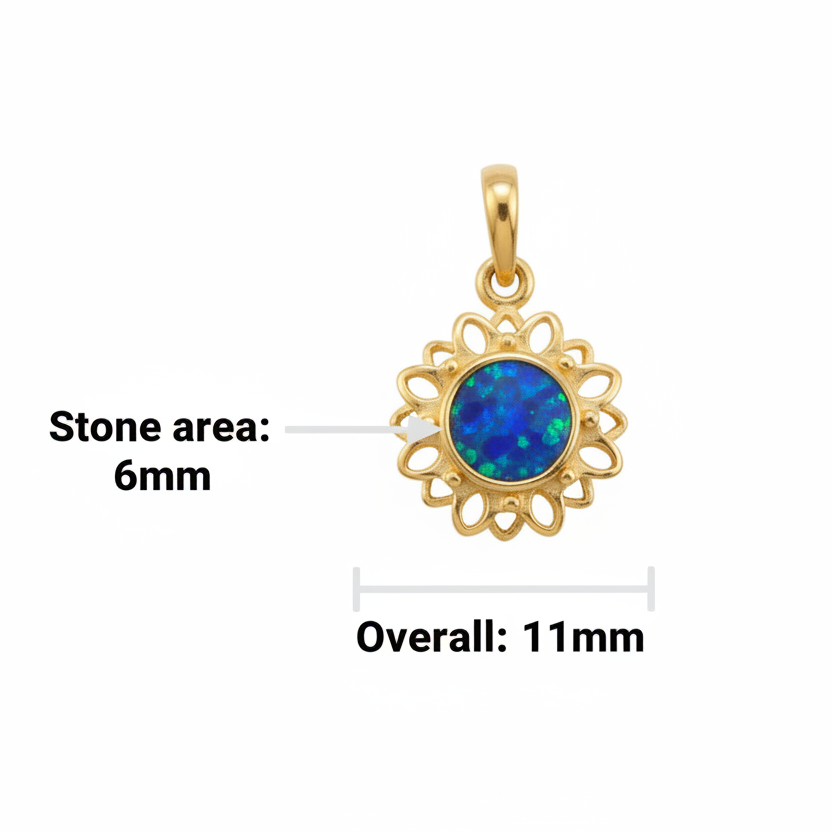 Flower pendant – dimensions