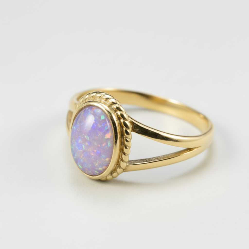 9ct Gold Rope Bezel Oval Memorial Ring | Ashes, Hair or Flowers | Hallmarked Birmingham Assay Office