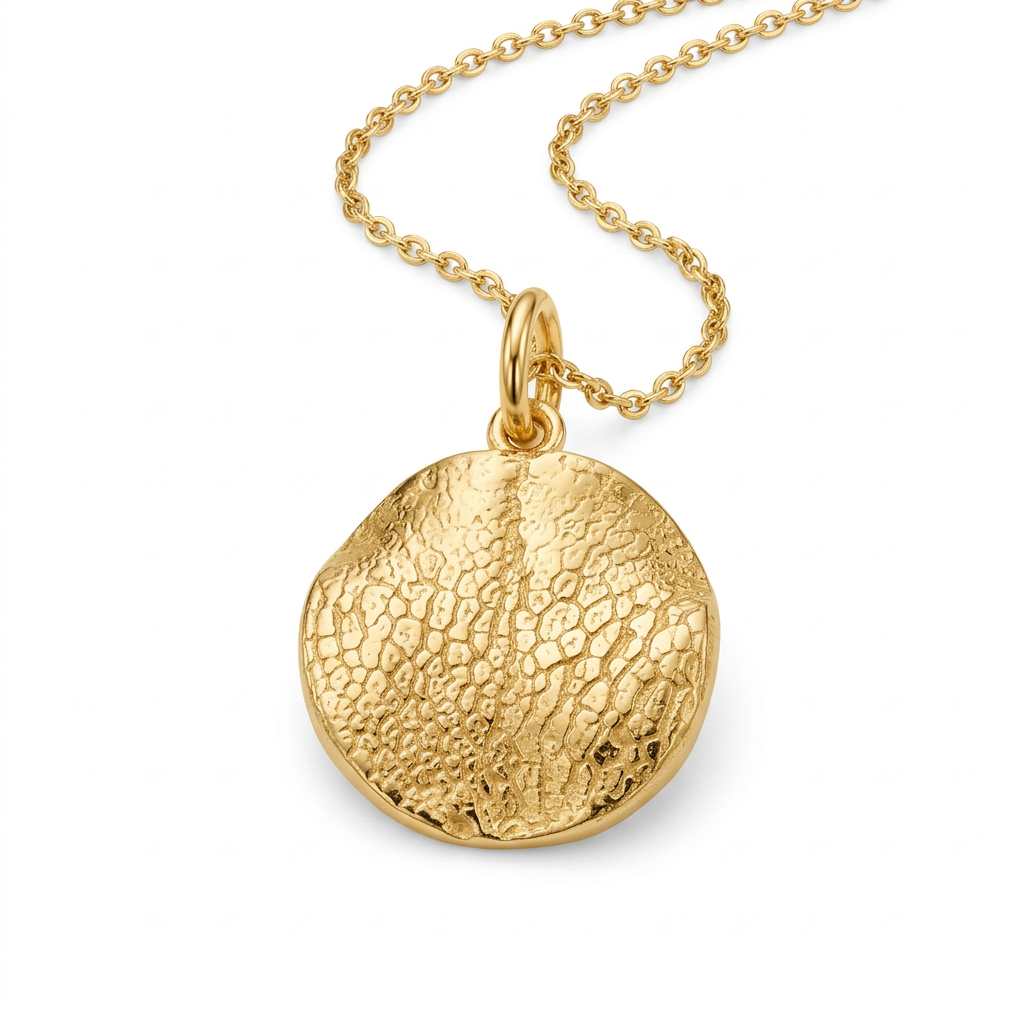 Gold vermeil nose print necklace with matching gold chain