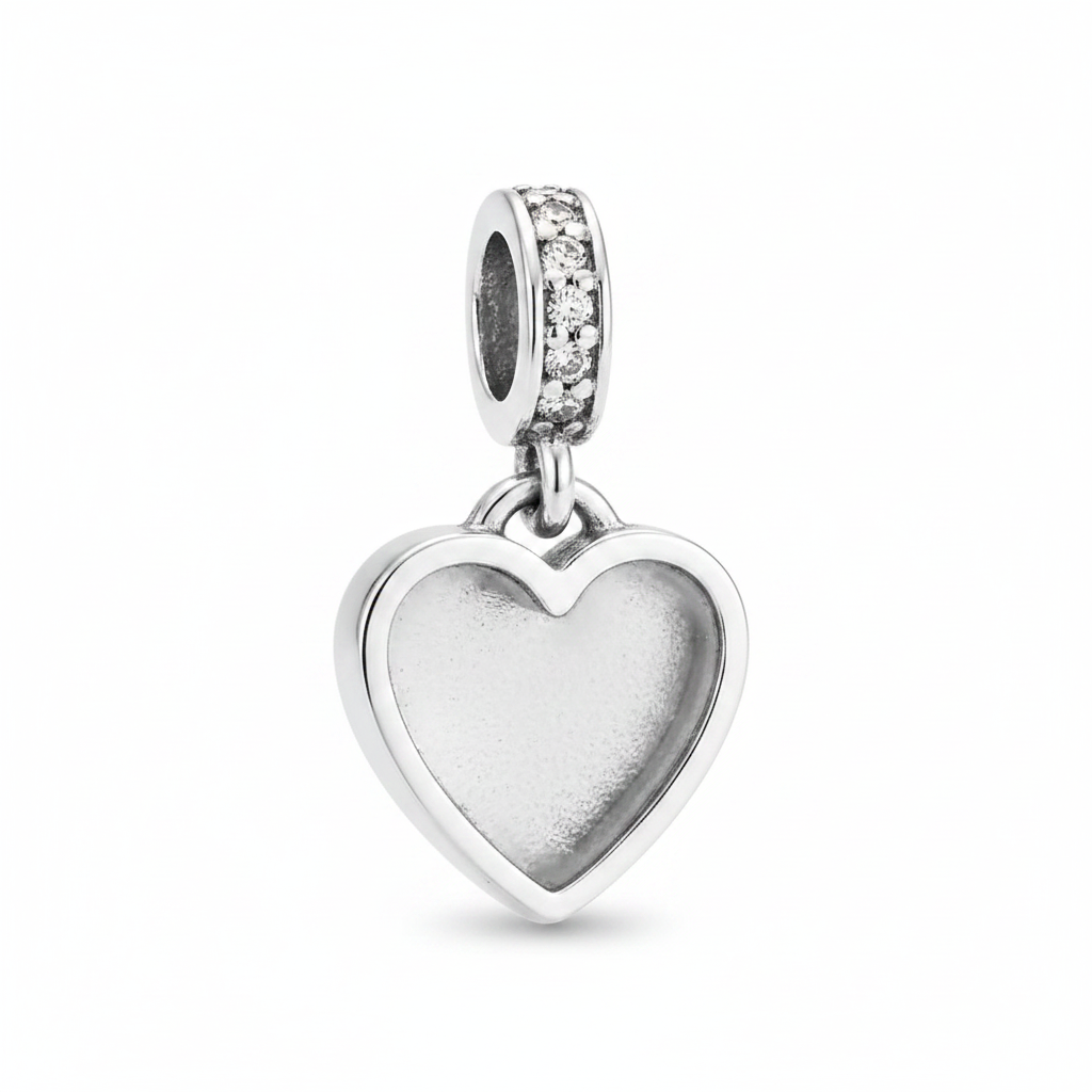 Heart CZ Dangle – Blank, True Proportions