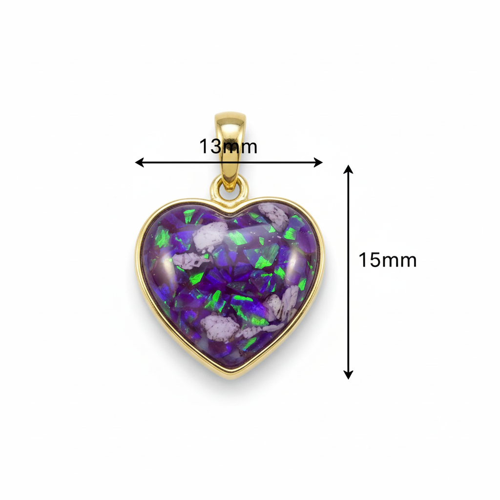 Heart pendant with 15x13mm internal dimensions