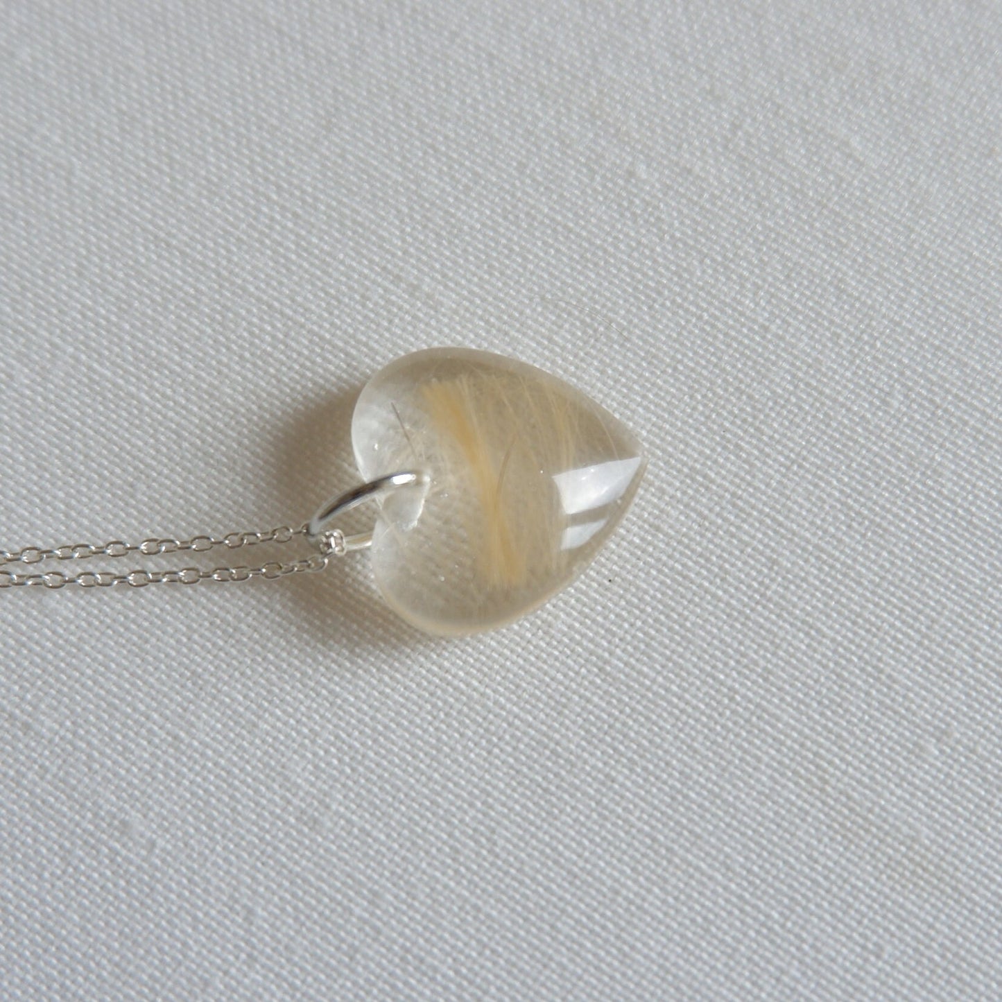 Pet Fur Memorial Locket with Forget-Me-Not Flower - Heart Keepsake Necklace - Horse Hair Jewellery UK