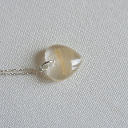 Pet Fur Memorial Locket with Forget-Me-Not Flower - Heart Keepsake Necklace - Horse Hair Jewellery UK