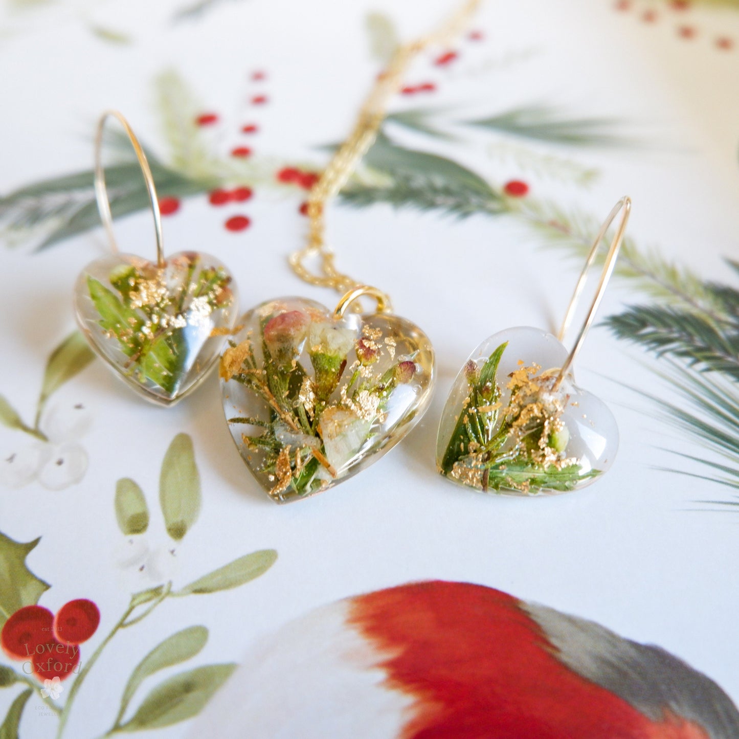 Wedding bouquet preservation, Bridal flower necklace and earrings set, Wedding keepsake, Flower preservation Wedding flower pendant for wife
