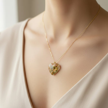 Wedding Bouquet Preservation Necklace - Real Flower Resin Pendant - Bridal Keepsake