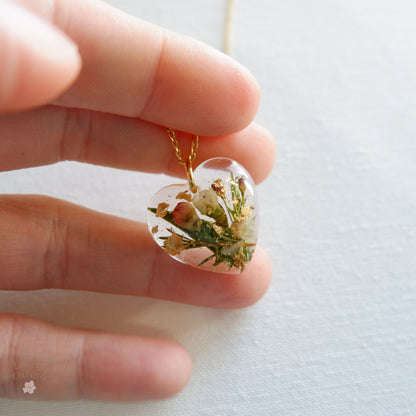 Wedding Bouquet Preservation Necklace - Real Flower Resin Pendant - Bridal Keepsake