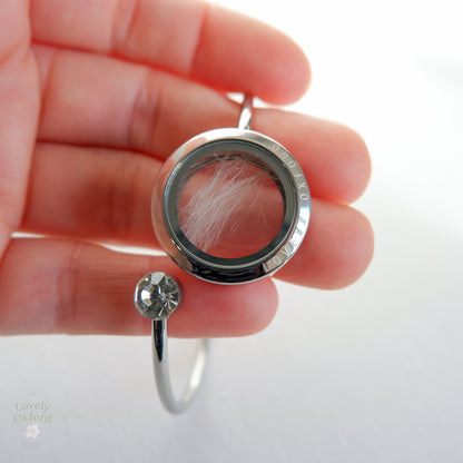 Pet Memorial Bracelet — Ashes, Hair, Fur or Flowers | Glass Locket Keepsake UK