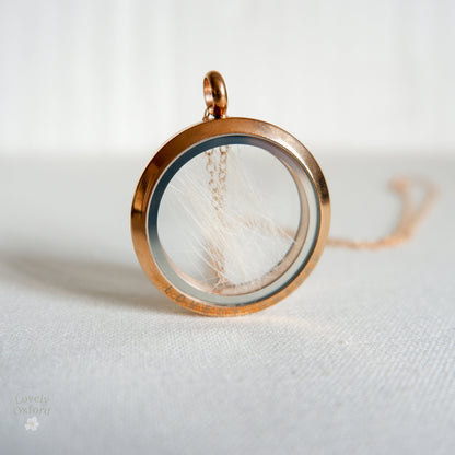Pet Memorial Necklace UK — Dog & Cat Ashes, Hair & Fur Locket | Rose Gold Keepsake