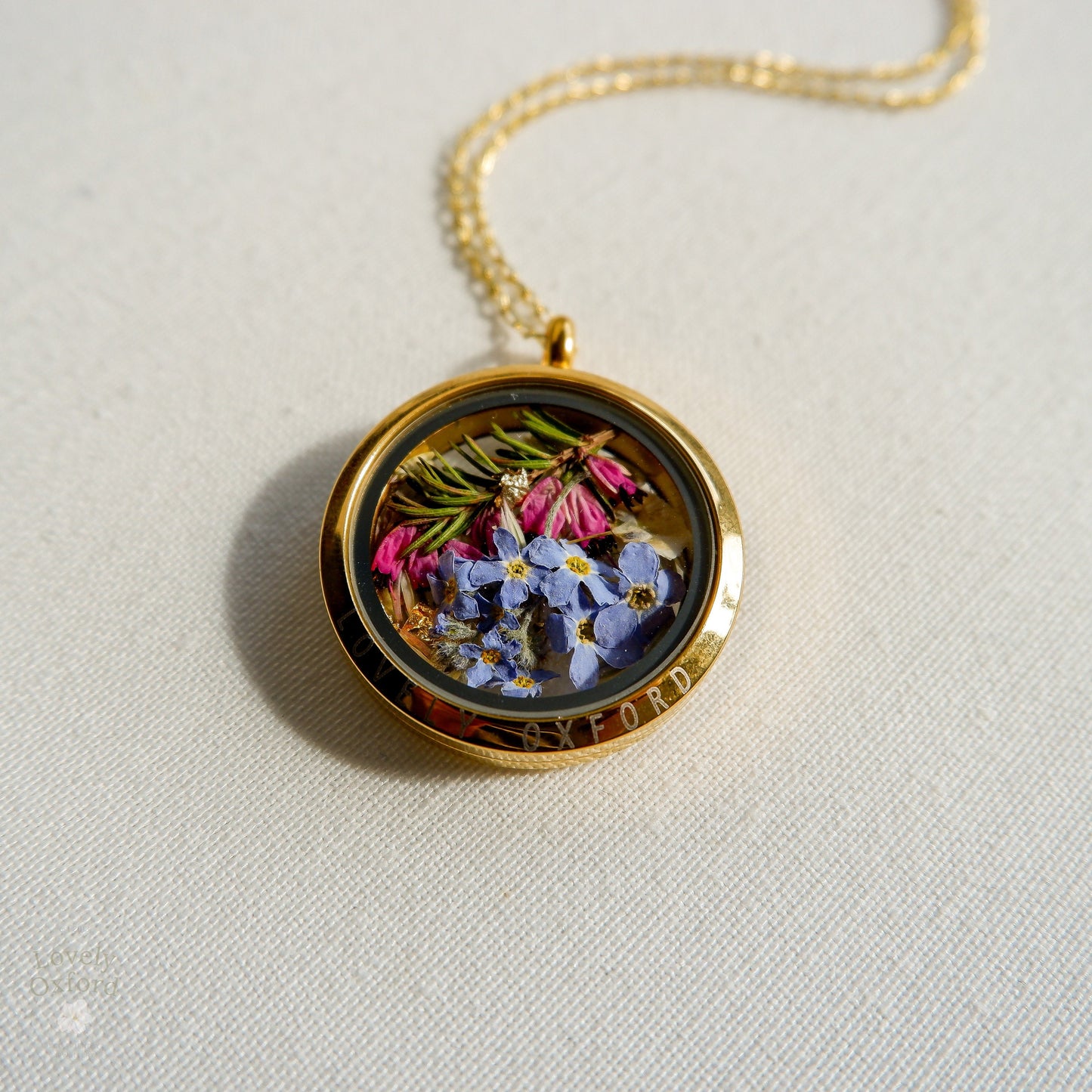 Wedding Bouquet Glass Locket Necklace - Flower Preservation Keepsake