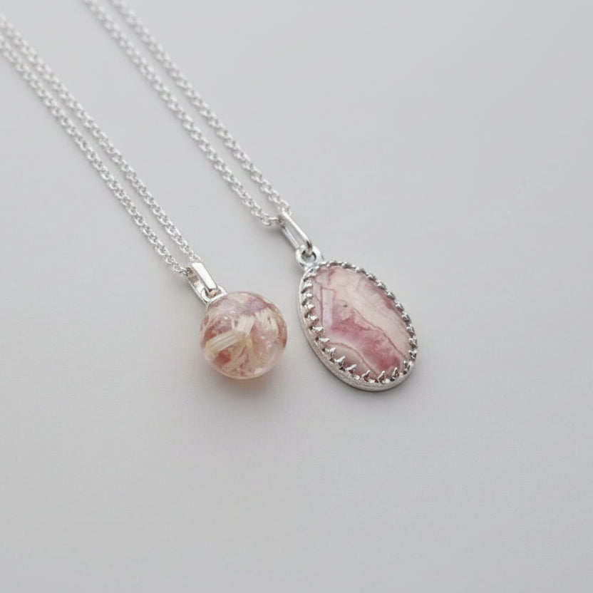 Premium Sterling Silver Mystery Necklace Bundle - 2 Necklaces (Opal & Crystals)