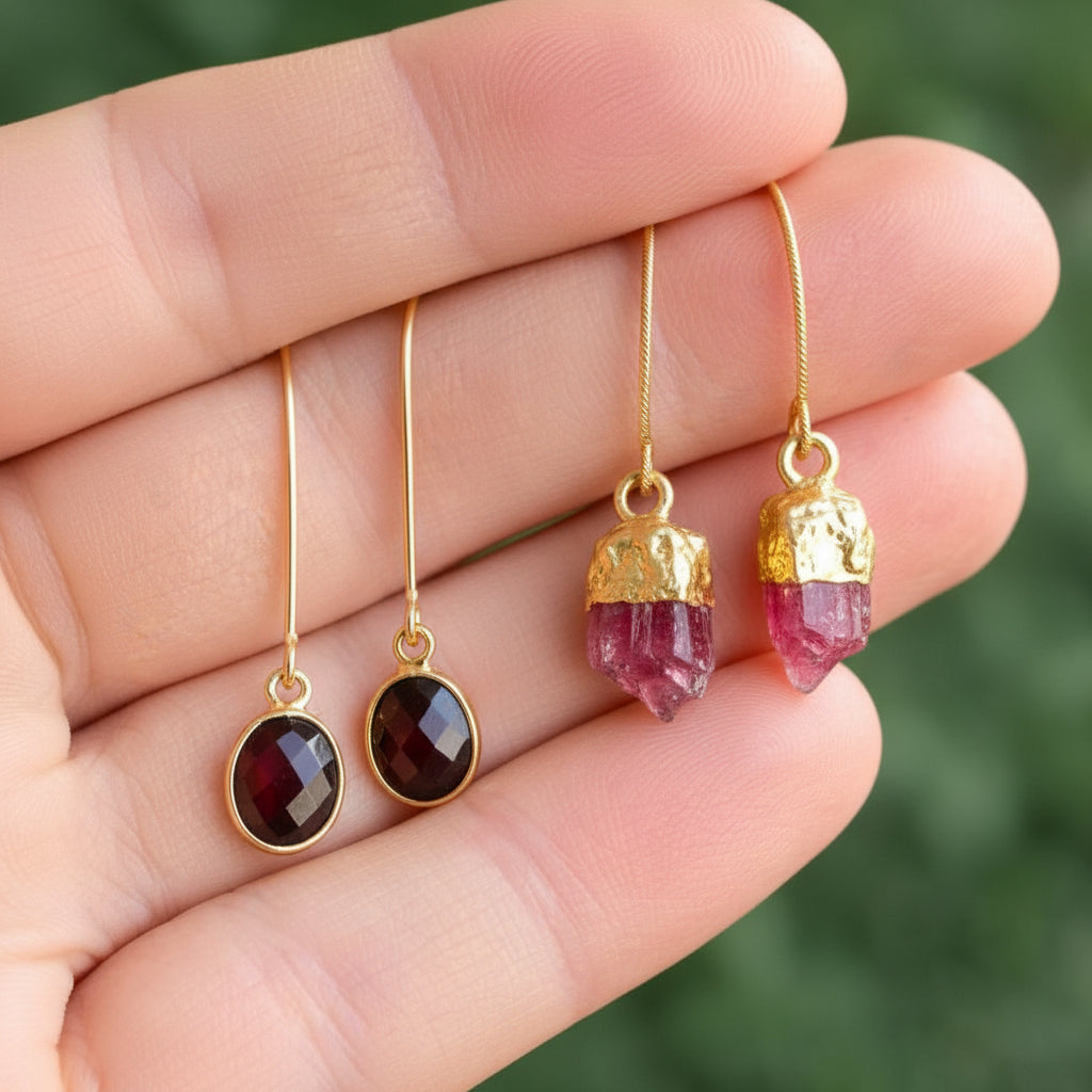Mystery Gold-Filled Earrings Bundle - 2 Pairs (Gemstones, Opal & Hoops)