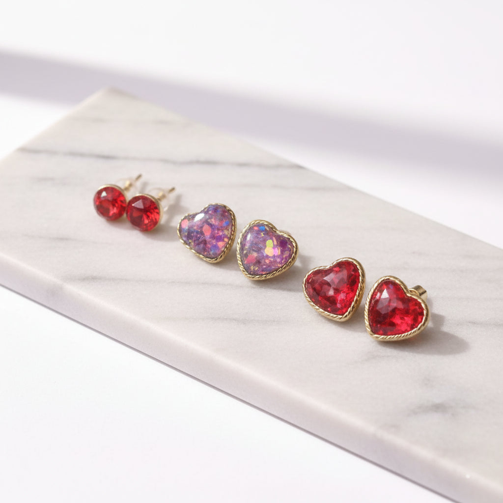 Mystery Gold-Filled Earrings Bundle - 2 Pairs (Gemstones, Opal & Hoops)