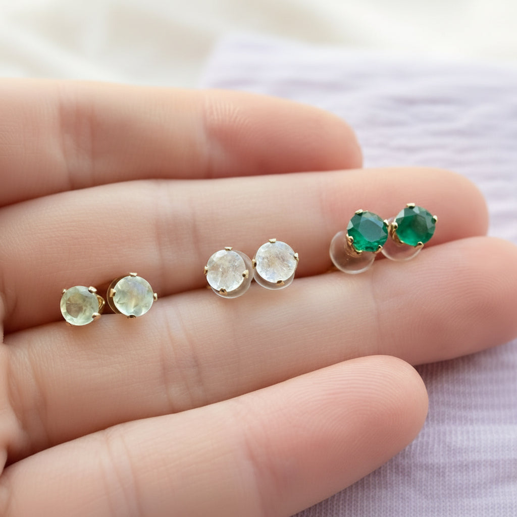 Mystery Gold-Filled Earrings Bundle - 2 Pairs (Gemstones, Opal & Hoops)