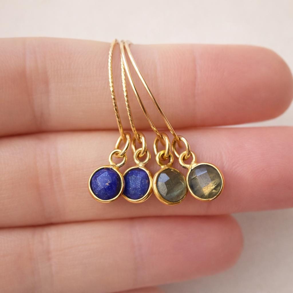 Mystery Gold-Filled Earrings Bundle - 2 Pairs (Gemstones, Opal & Hoops)