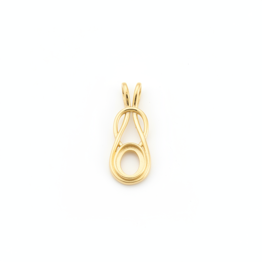 9ct Gold Infinity Knot Memorial Pendant for Ashes Hair or Flowers – 8x6mm Stone | Birmingham Hallmarked