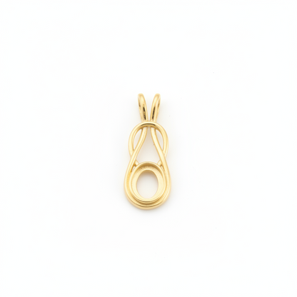 9ct Gold Infinity Knot Memorial Pendant for Ashes Hair or Flowers – 8x6mm Stone | Birmingham Hallmarked