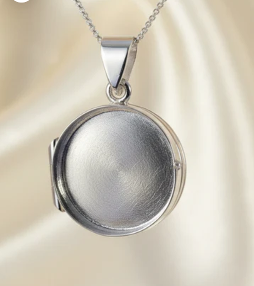 Small Round Solid Silver 925 Locket — 14mm Setting | Ashes & Hair Keepsake