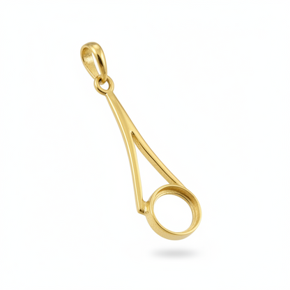 9ct Gold Elongated Teardrop Wire Memorial Pendant for Ashes Hair or Flowers – 8mm Stone | Birmingham Hallmarked