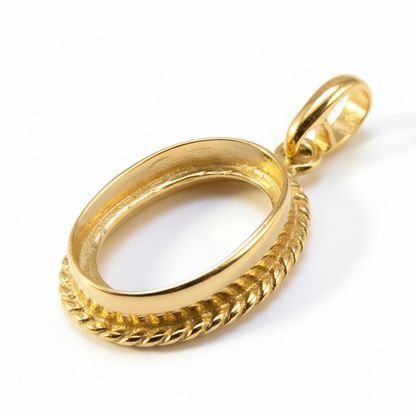 9ct Gold Rope Edge Memorial Pendant for Ashes Hair or Flowers – 3 Sizes | Birmingham Hallmarked