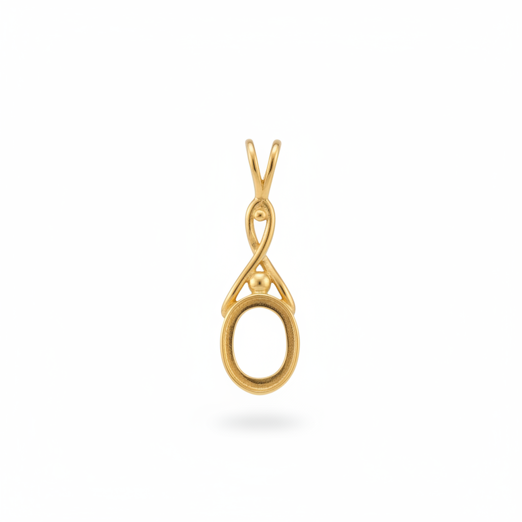 9ct Gold Celtic Style Memorial Pendant for Ashes Hair or Flowers – 10x8mm Stone | Birmingham Hallmarked