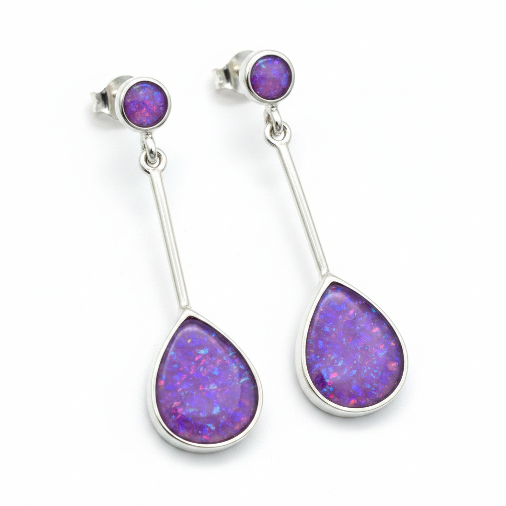 Teardrop Drop Memorial Earrings | Solid 925 Sterling Silver | 30x10mm | Ashes, Hair & Fur Keepsake