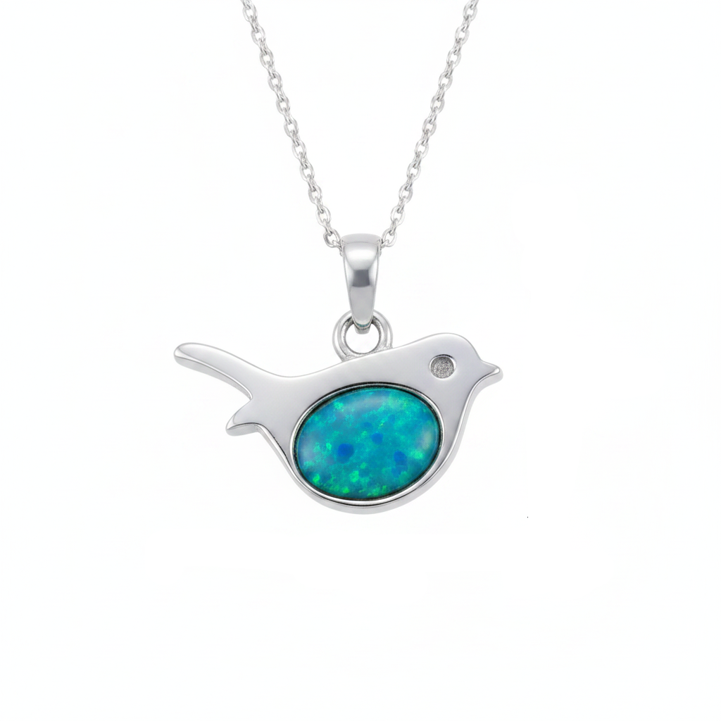 Robin silver pendant dimensions guide showing 10mm x 20mm x 2mm